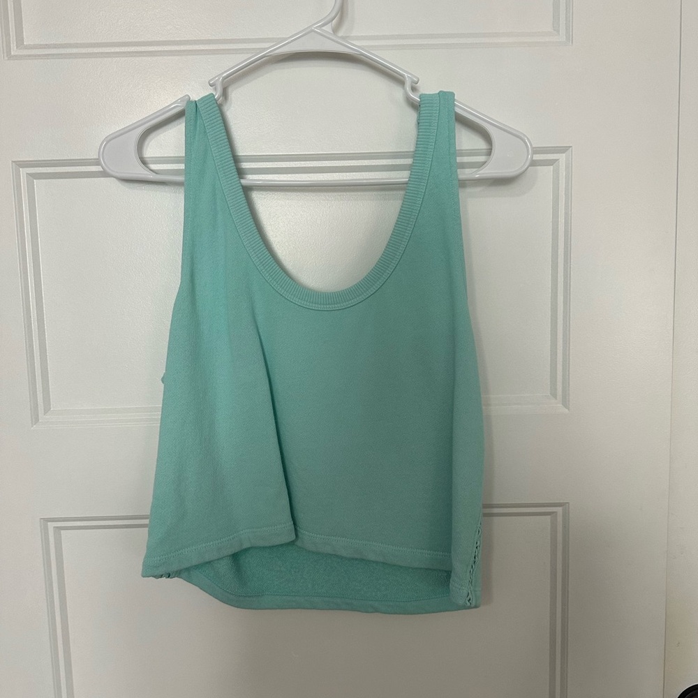 aerie Mint Scoop Neck Cropped Tank